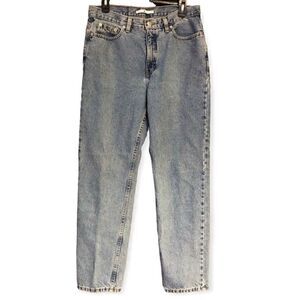 Tommy Hilfiger Sz 12 Blue Denim High Waisted Light Wash Cotton Mom Jeans